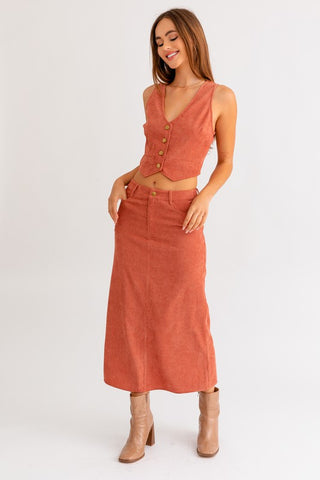 Cord Maxi Skirt