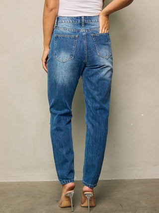 Distressed High Waisted Jean